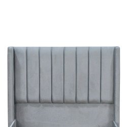 سرير خشبي بتنجيد مخملي فاخر 120×200 سم