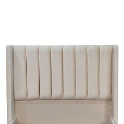 سرير خشبي بتنجيد مخملي فاخر 120×200 سم