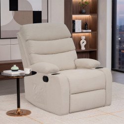 كرسي استرخاء هزاز دوار قماشي عصري بيج