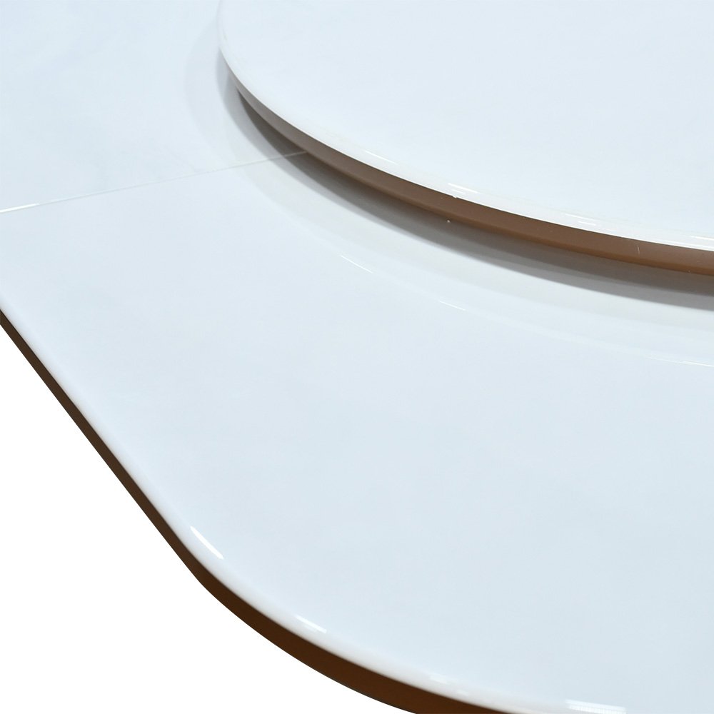 طاولة طعام رخام صناعي دوارة قابلة للتمدد 6 كراسي