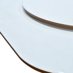 طاولة طعام رخام صناعي دوارة قابلة للتمدد 6 كراسي