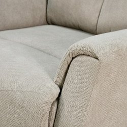 كرسي استرخاء ثابت فخم قماشي بيهكل معدني كافيه