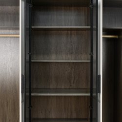 دولاب ملابس مودرن 6 باب خشب بأبواب زجاجية