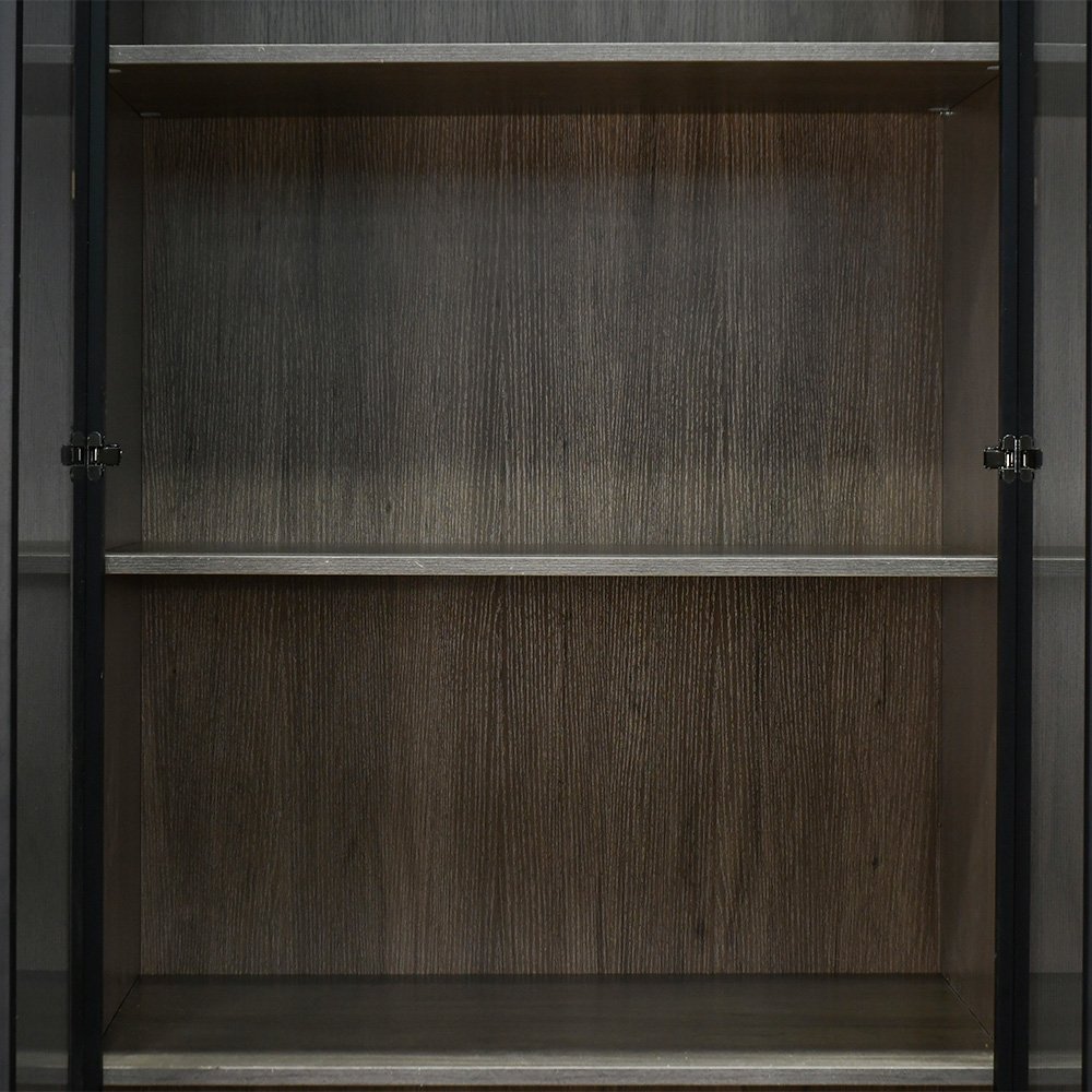 دولاب ملابس مودرن 6 باب خشب بأبواب زجاجية