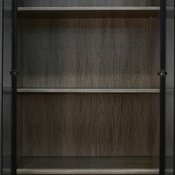 دولاب ملابس مودرن 6 باب خشب بأبواب زجاجية