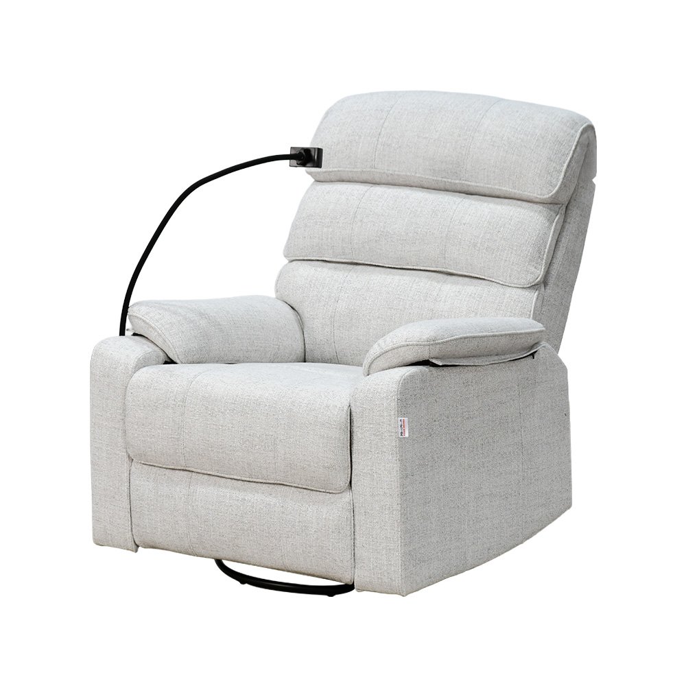 كرسي استرخاء فاخر هزار دوار بحامل جوال أوف وايت