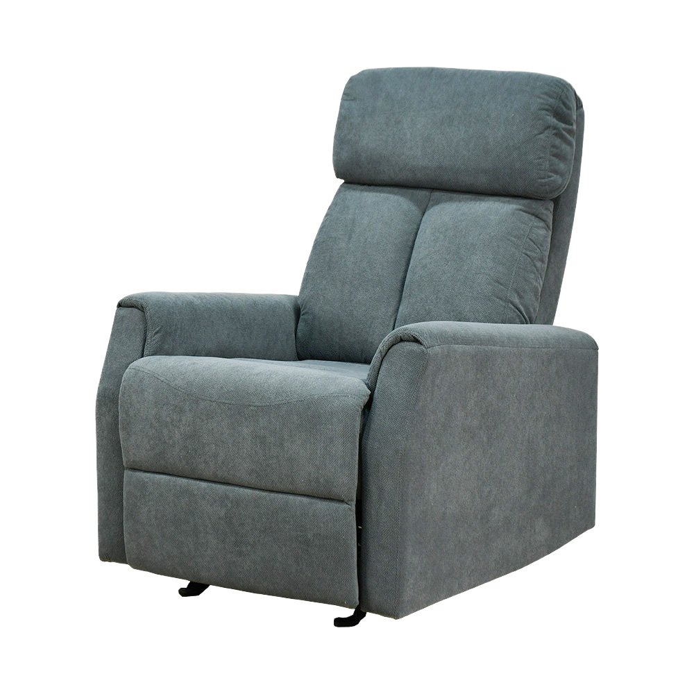 كرسي استرخاء ثابت فخم قماشي بهيكل معدني رمادي غامق