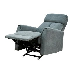 كرسي استرخاء ثابت فخم قماشي بهيكل معدني رمادي غامق