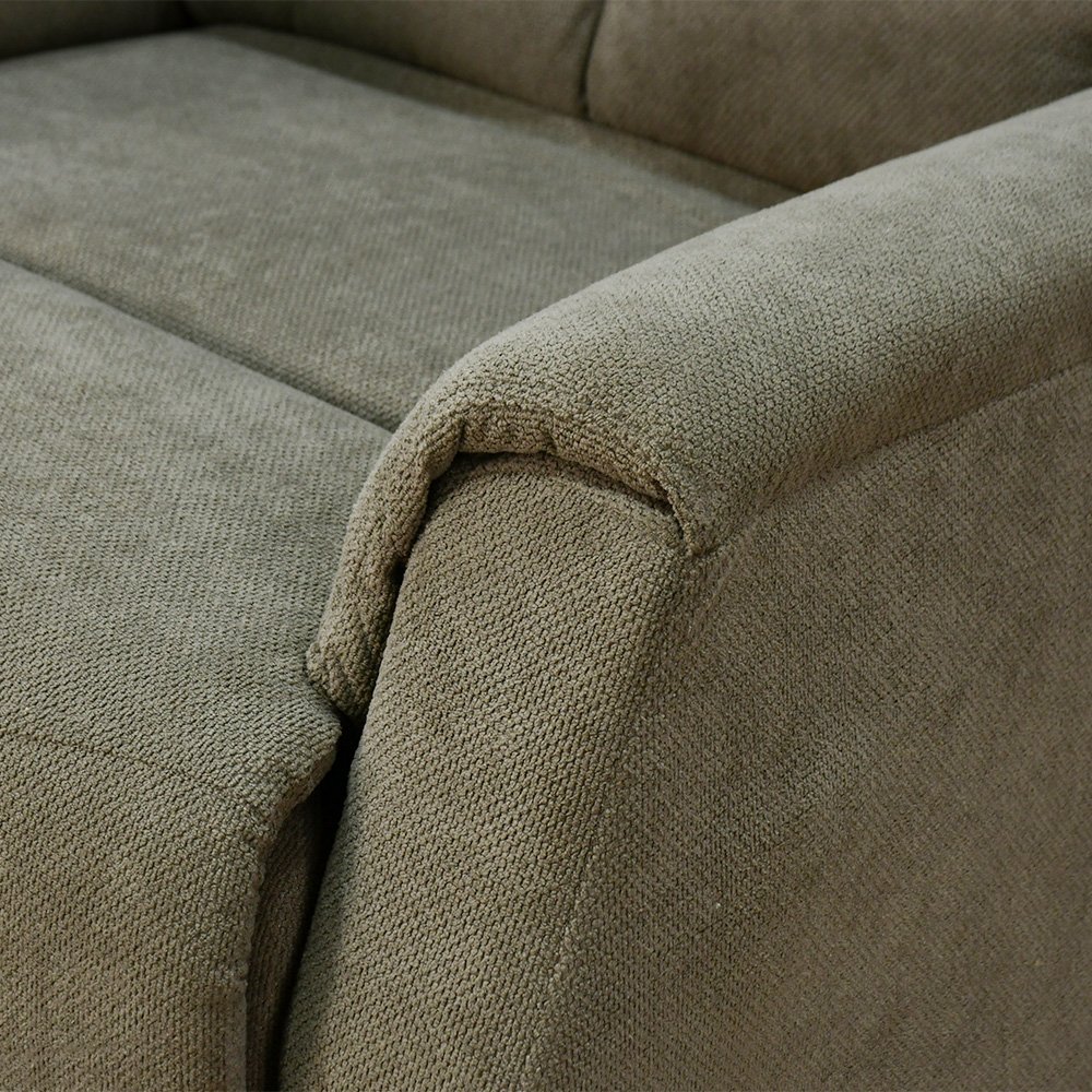 كرسي استرخاء ثابت فخم قماشي بيهكل معدني بني