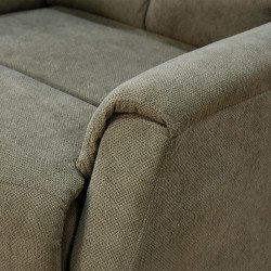 كرسي استرخاء ثابت فخم قماشي بيهكل معدني بني