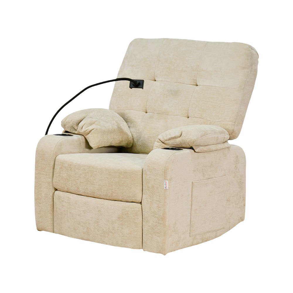 كرسي استرخاء فخم هزاز دوار مع حامل جوال بيج