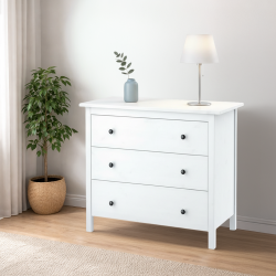 خزانة 3 أدراج أبيض 90x80 سم