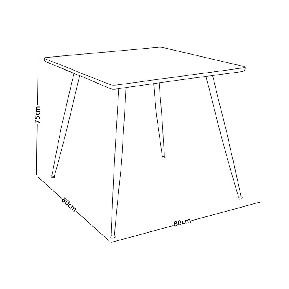 طاولة طعام مفردة من الخشب والمعدن 80X80 سم طاولة طعام مفردة من الخشب والمعدن 80X80 سم