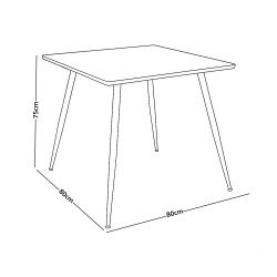 طاولة طعام مفردة من الخشب والمعدن 80X80 سم طاولة طعام مفردة من الخشب والمعدن 80X80 سم