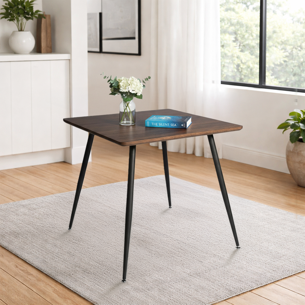 طاولة طعام مفردة من الخشب والمعدن 80X80 سم طاولة طعام مفردة من الخشب والمعدن 80X80 سم