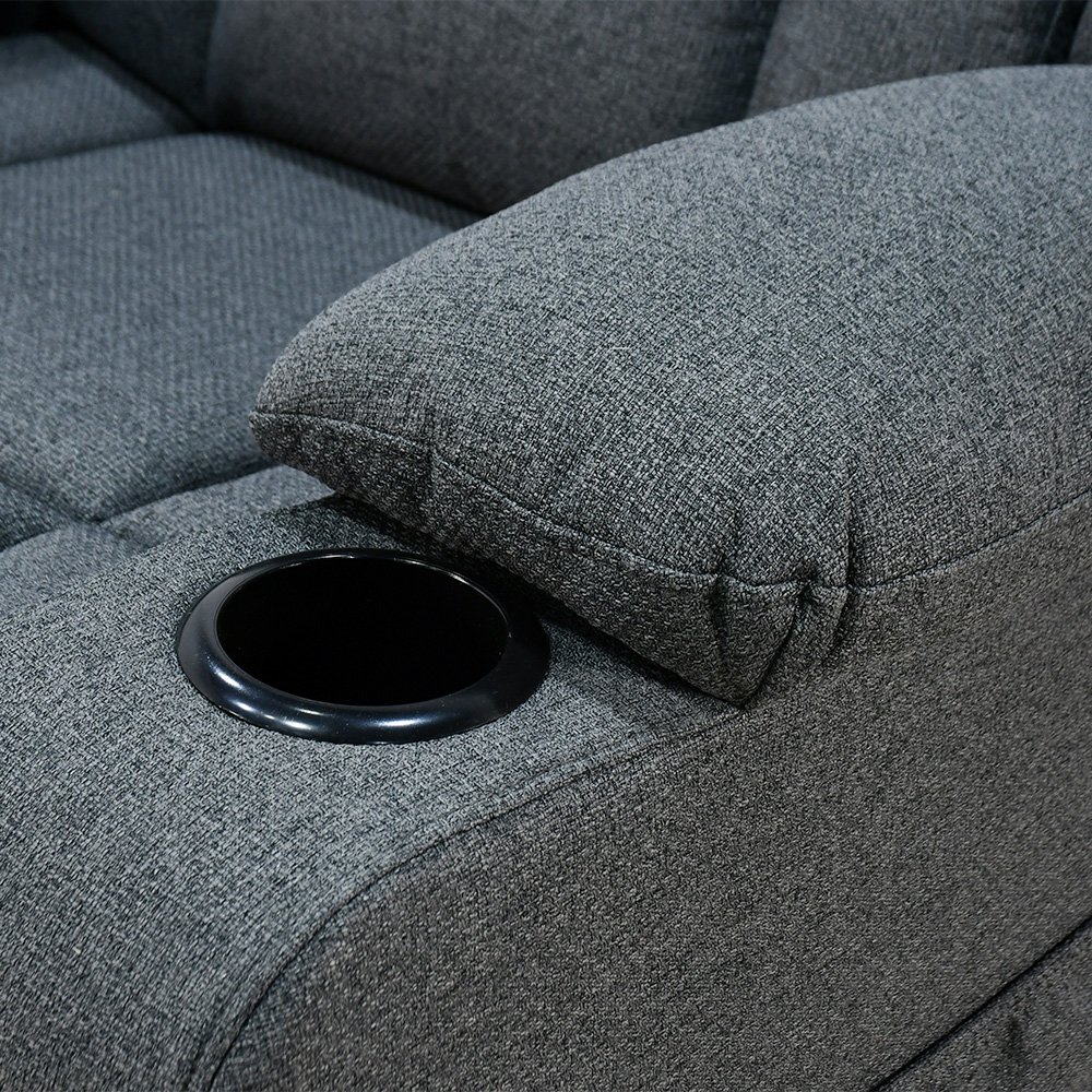 كرسي استرخاء هزاز دوار قماشي مودرن رمادي