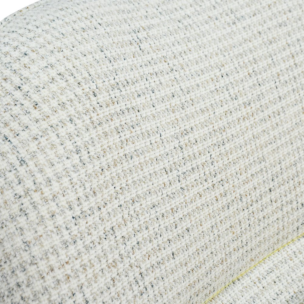 كرسي استرخاء فخم هزاز دوار قماشي مودرن أوف وايت