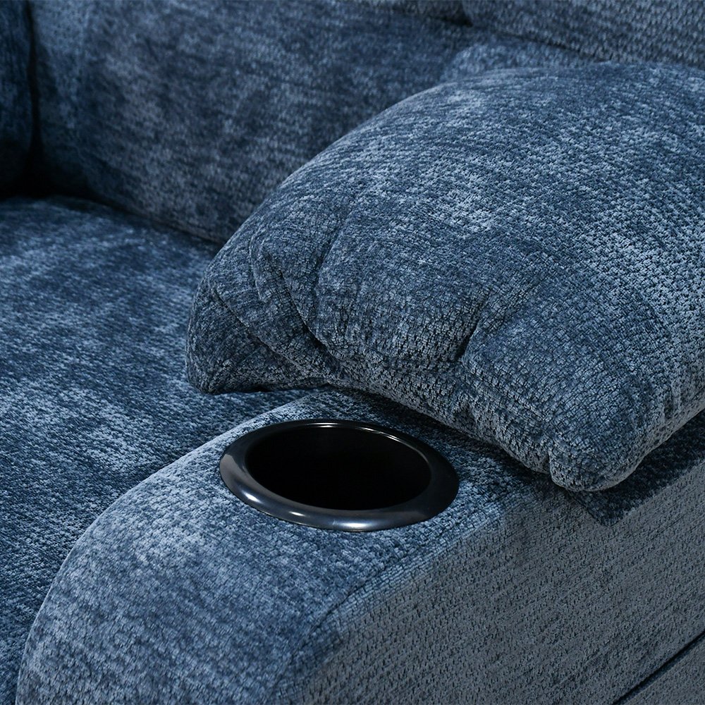 كرسي استرخاء فخم هزاز دوار مع حامل جوال أزرق