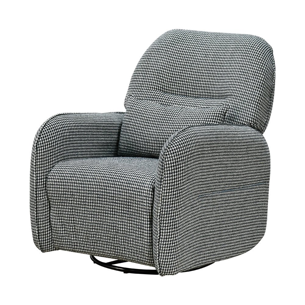 كرسي استرخاء فخم هزاز دوار قماشي مودرن