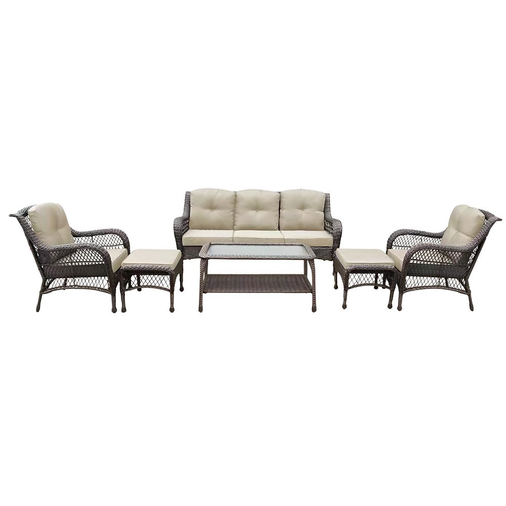 جلسة خارجية مودرن 6 مقاعد مع طاولات عملية بيج