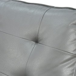 كرسي استرخاء فخم هزار دوار جلد بتصميم عصري رمادي