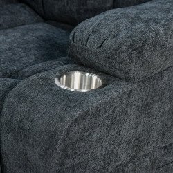 كرسي استرخاء فخم هزاز دوار بحامل جوال أسود