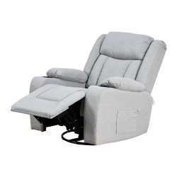 كرسي استرخاء فاخر هزاز دوار بتصميم مودرن رمادي