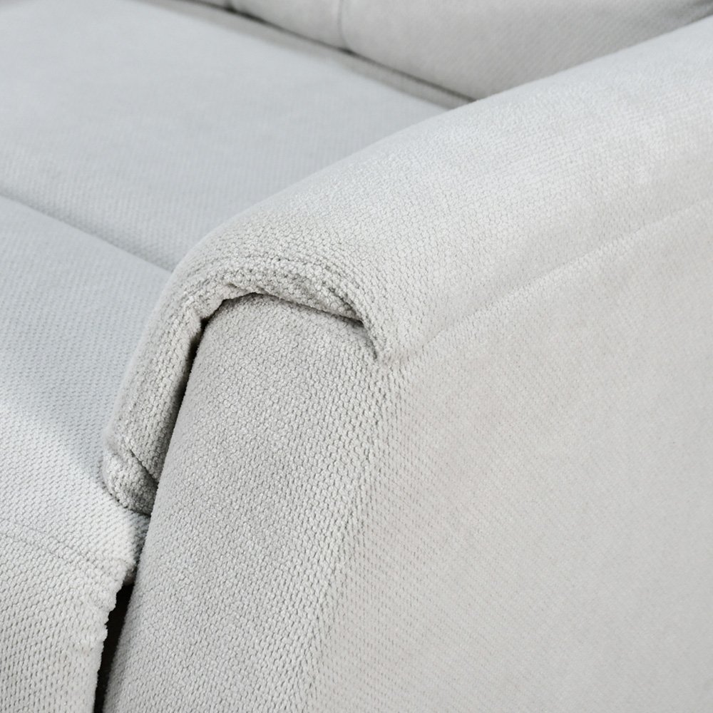 كرسي استرخاء هزاز فخم قماشي بهيكل معدني رمادي فاتح