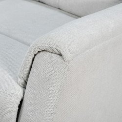 كرسي استرخاء هزاز فخم قماشي بهيكل معدني رمادي فاتح