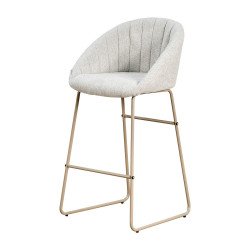 كرسي بار عصري قماش بقاعدة معدنية بيج