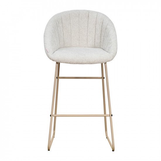 كرسي بار عصري قماش بقاعدة معدنية بيج