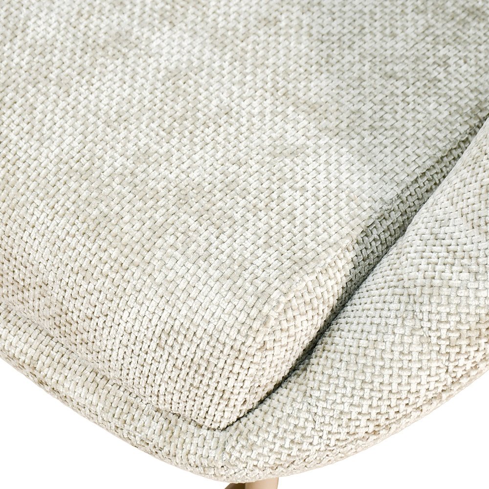 كرسي مفرد مودرن قماشي بقاعدة معدنية بيج