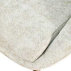 كرسي مفرد مودرن قماشي بقاعدة معدنية بيج