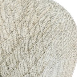 كرسي مفرد مودرن قماشي بقاعدة معدنية بيج