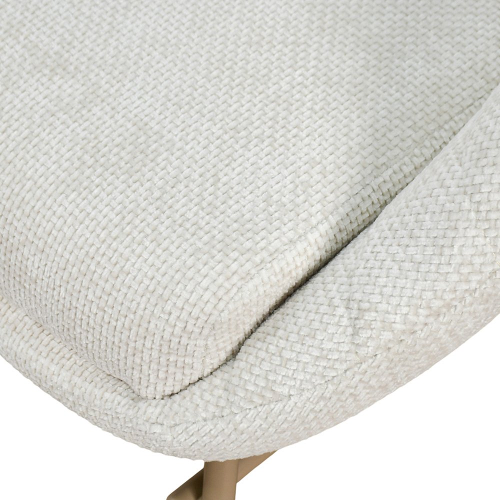 كرسي مفرد مودرن قماشي بقاعدة معدنية أوف وايت