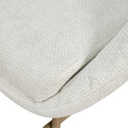 كرسي مفرد مودرن قماشي بقاعدة معدنية أوف وايت