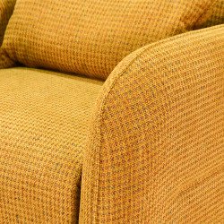 كرسي استرخاء فخم هزاز دوار قماشي مودرن أصفر