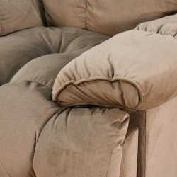 كرسي استرخاء فخم هزاز دوار بحامل جوال بني