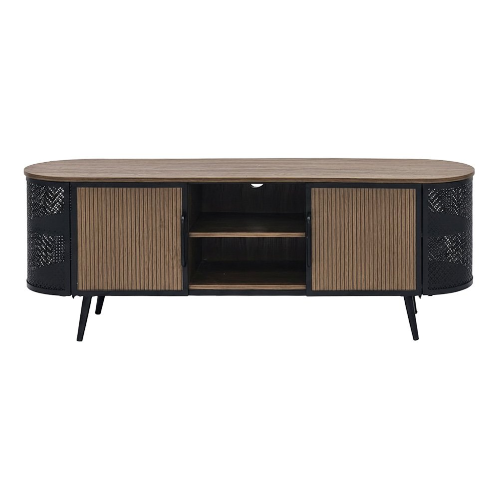 وحدة تلفاز مودرن خشبية بهيكل معدني 160 سم وحدة تلفاز مودرن خشبية بهيكل معدني 160 سم