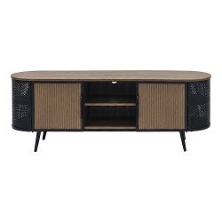 وحدة تلفاز مودرن خشبية بهيكل معدني 160 سم