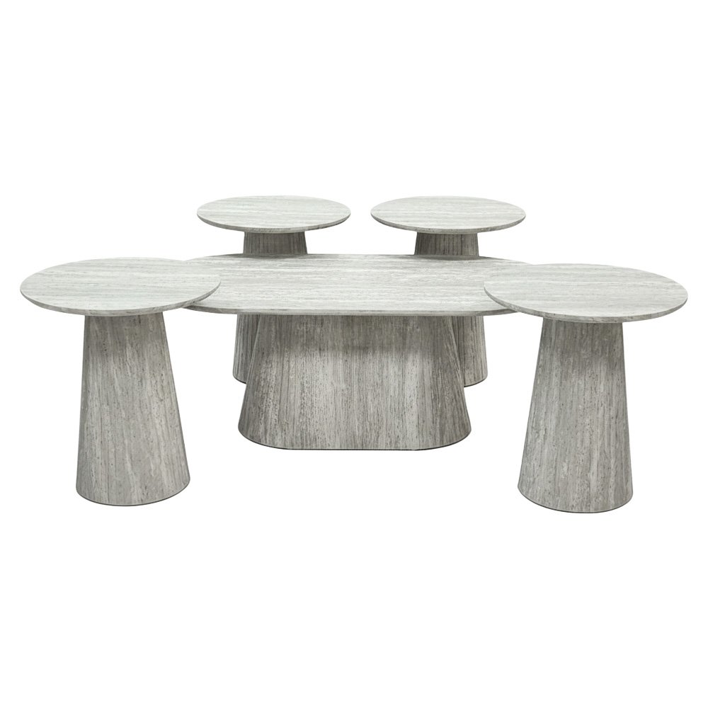 طقم طاولات خدمة مودرن 5 قطع خشبي رمادي طقم طاولات خدمة مودرن 5 قطع خشبي رمادي