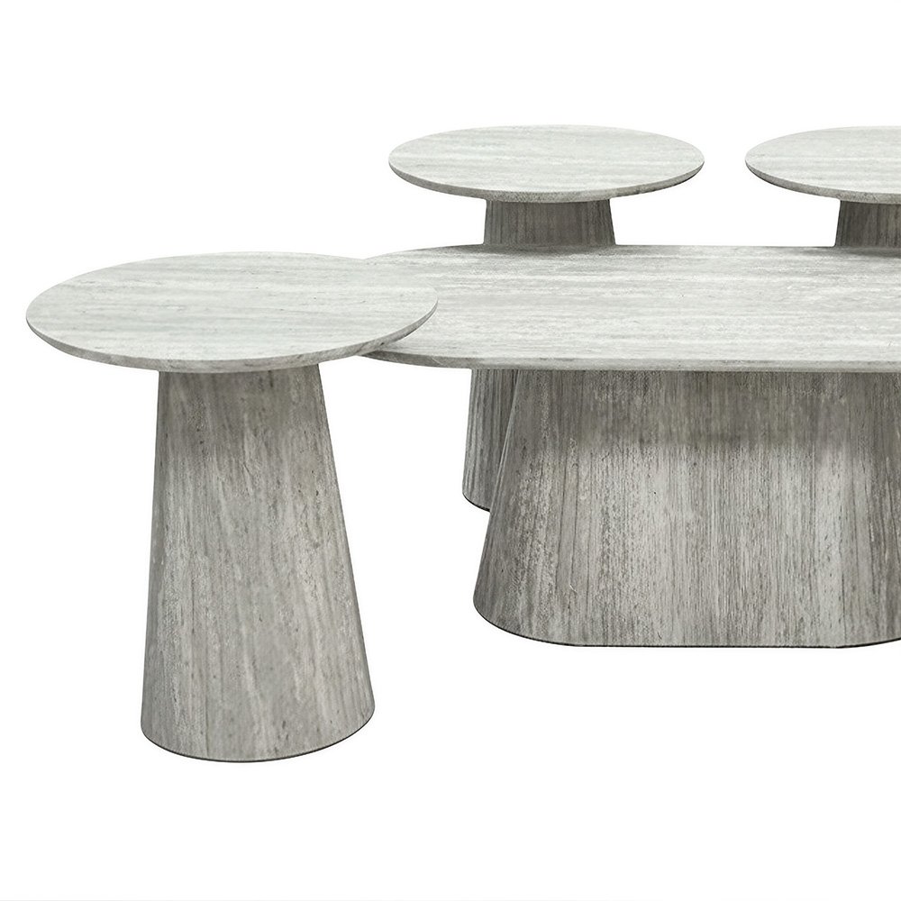 طقم طاولات خدمة مودرن 5 قطع خشبي رمادي طقم طاولات خدمة مودرن 5 قطع خشبي رمادي