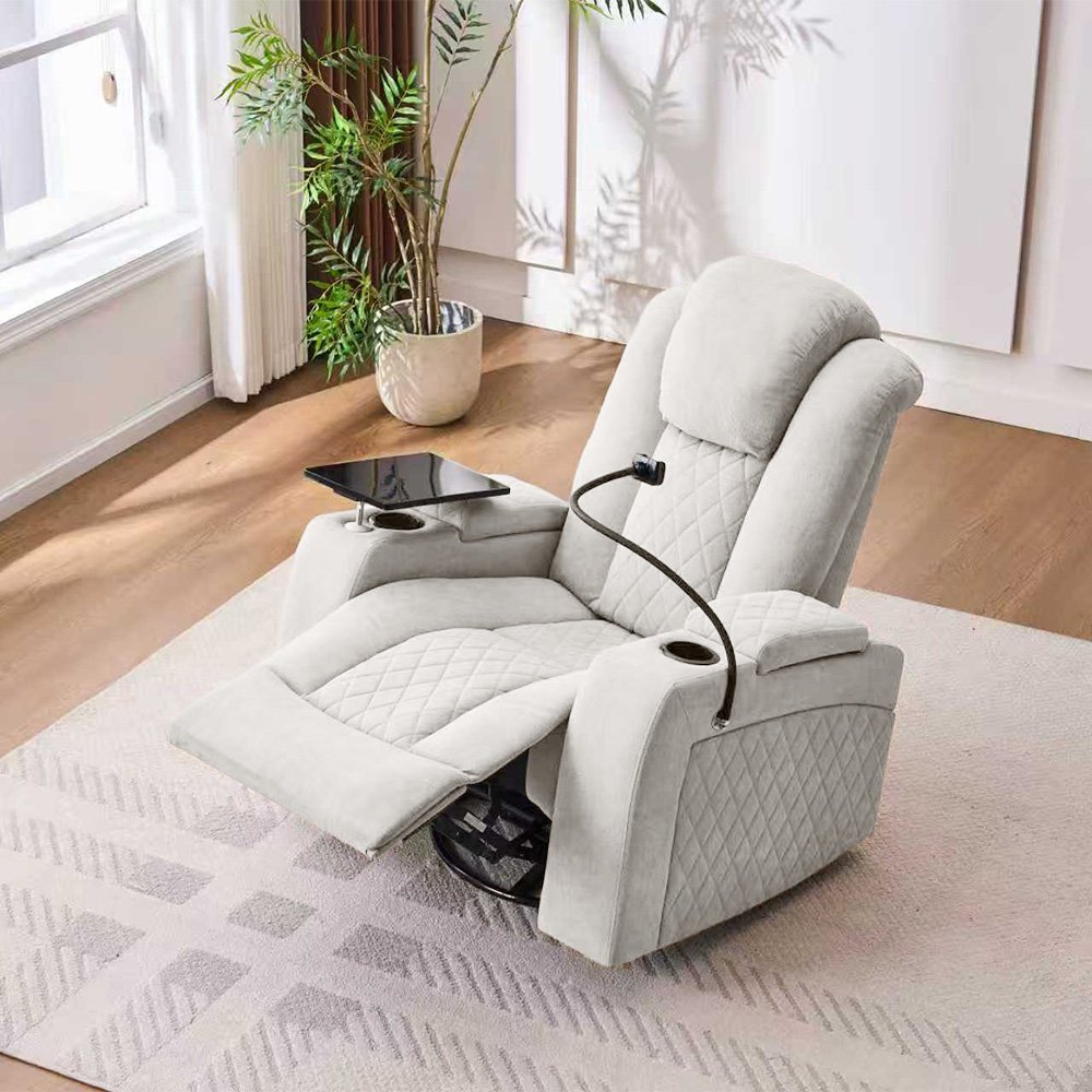 كرسي استرخاء هزار دوار بحامل جوال مع رف طاولة كرسي استرخاء هزار دوار بحامل جوال مع رف طاولة