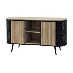 دولاب بوفيه صالة خشبي بهيكل معدني 160 سم