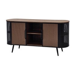 دولاب بوفيه صالة خشبي بهيكل معدني 160 سم