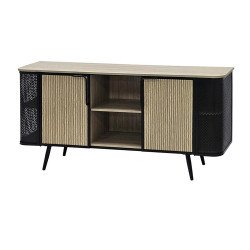 دولاب بوفيه صالة خشبي بهيكل معدني 160 سم