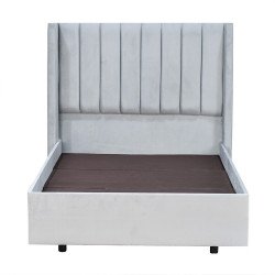 سرير خشبي بتنجيد مخملي فاخر 120×200 سم