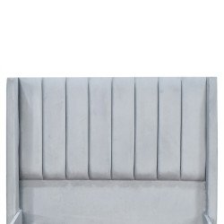 سرير خشبي بتنجيد مخملي فاخر 120×200 سم