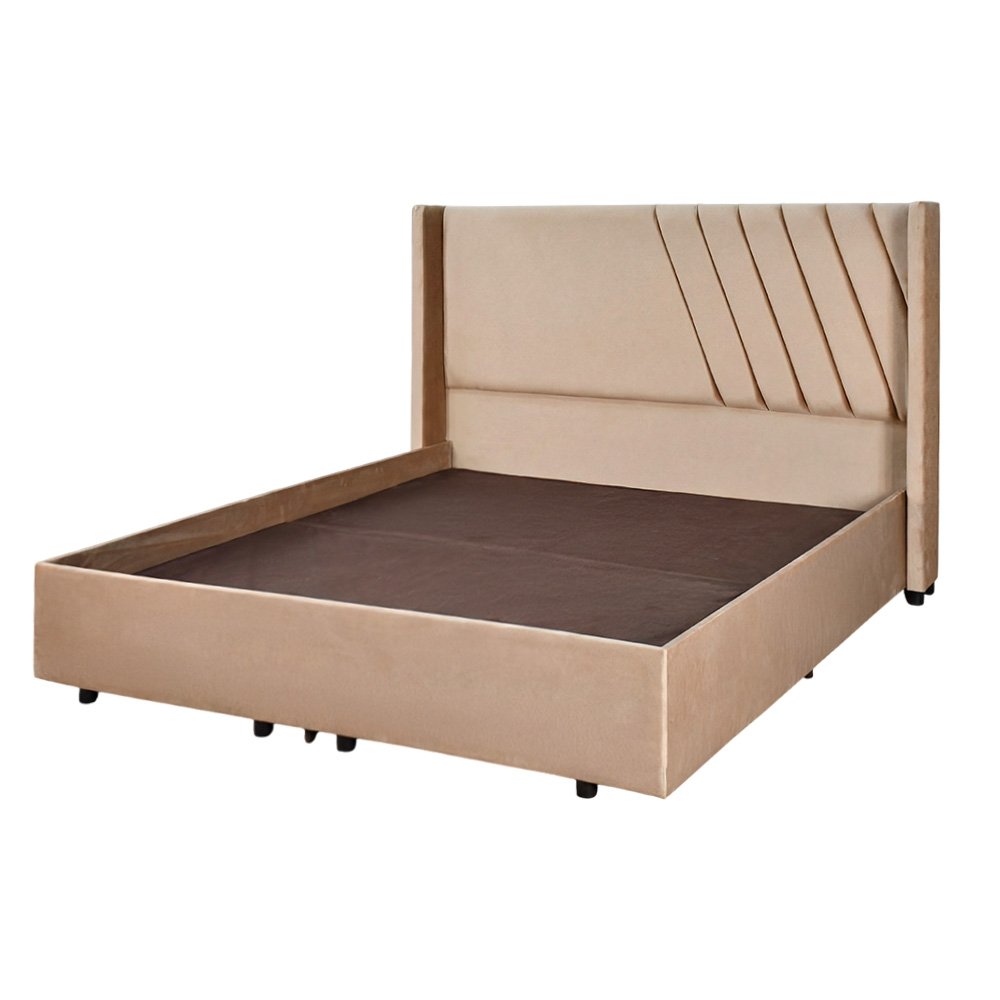 سرير خشبي بتنجيد مخملي فاخر 180×200سم سرير خشبي بتنجيد مخملي فاخر 180×200سم