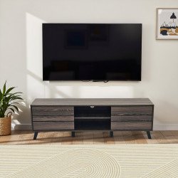 وحدة تلفاز مودرن خشبية بني 160 سم